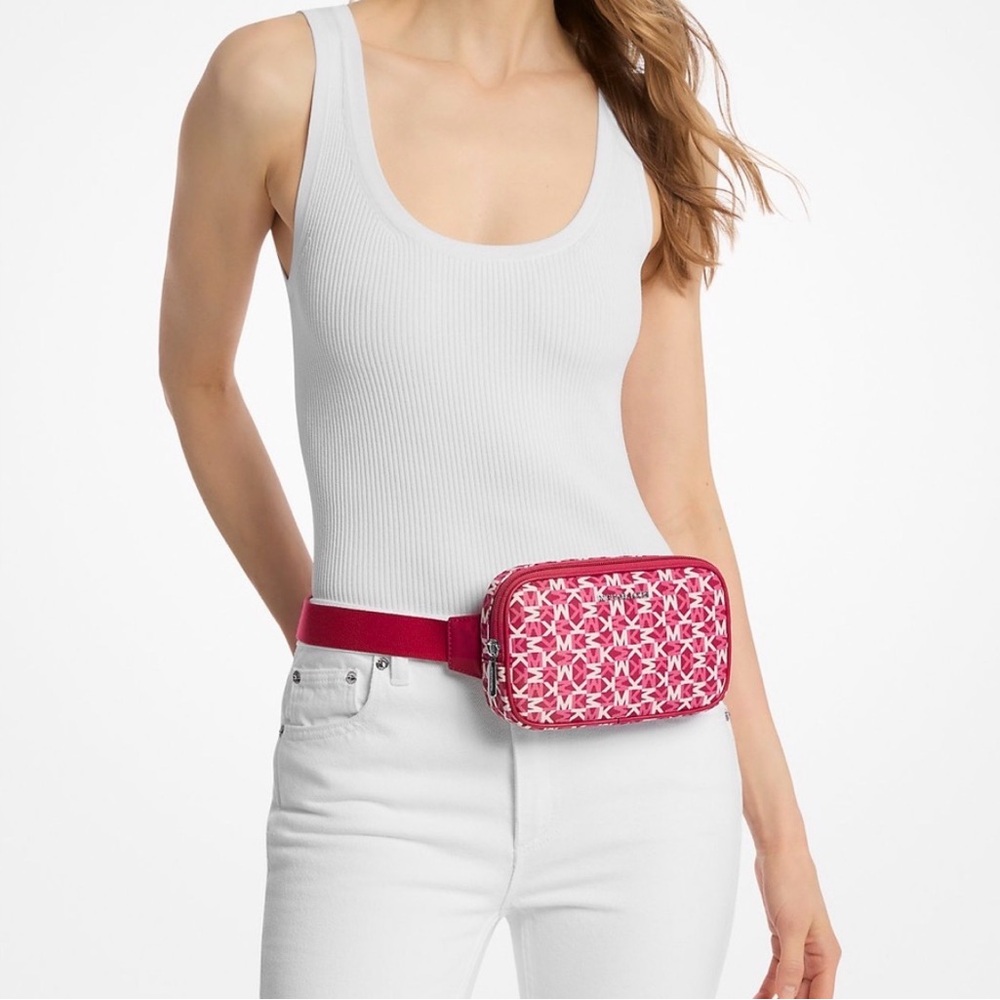 NEW Michael Kors Pink Logo Crossbody Bag - Picture 1 of 4